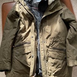 Columbia Carson Pass Columbia 3 in 1 Jacket Women Medium Green Fur Hood Omni Heat