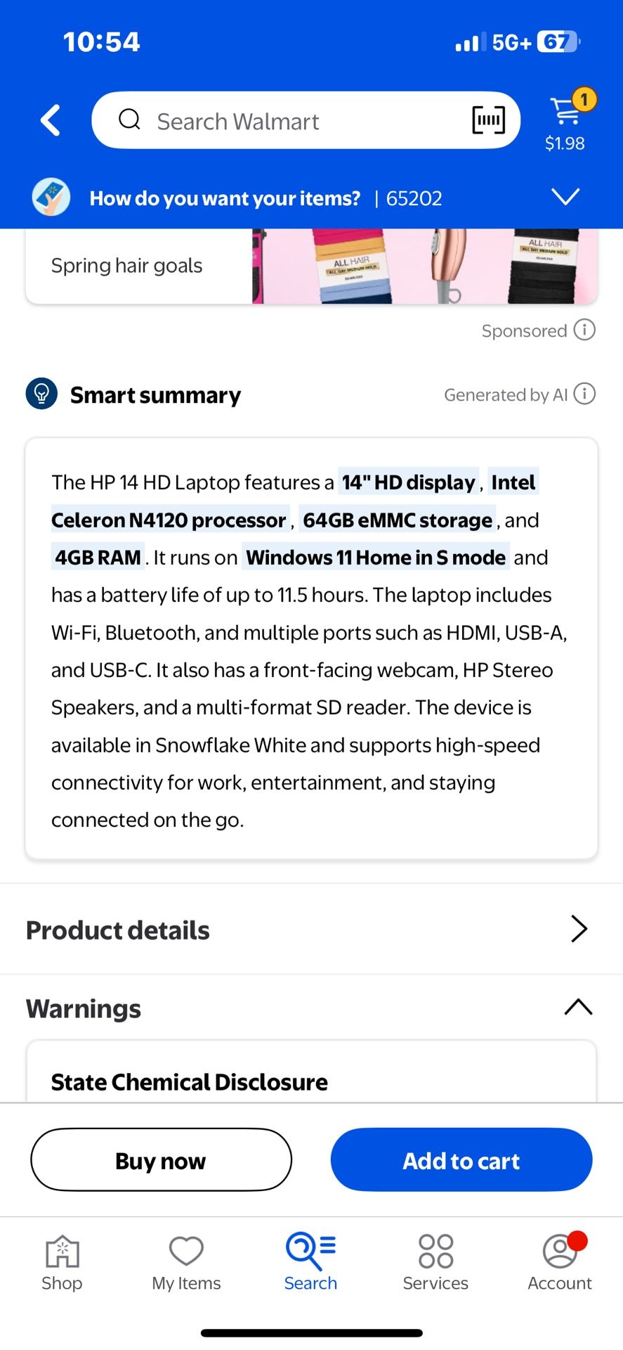 HP 14 HD Windows 11 laptop