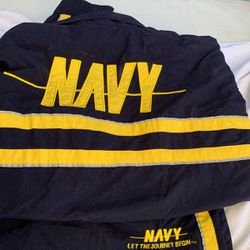 Navy Sweatpant Jumpsuit Size L