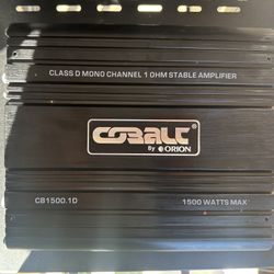 Orion CB1500.1D Cobalt Series 1500W Class D Monoblock 1 Amplifier 