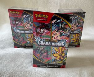 Pokemon Mega Evolution Chaos Rising Lot of 3 Booster Bundles