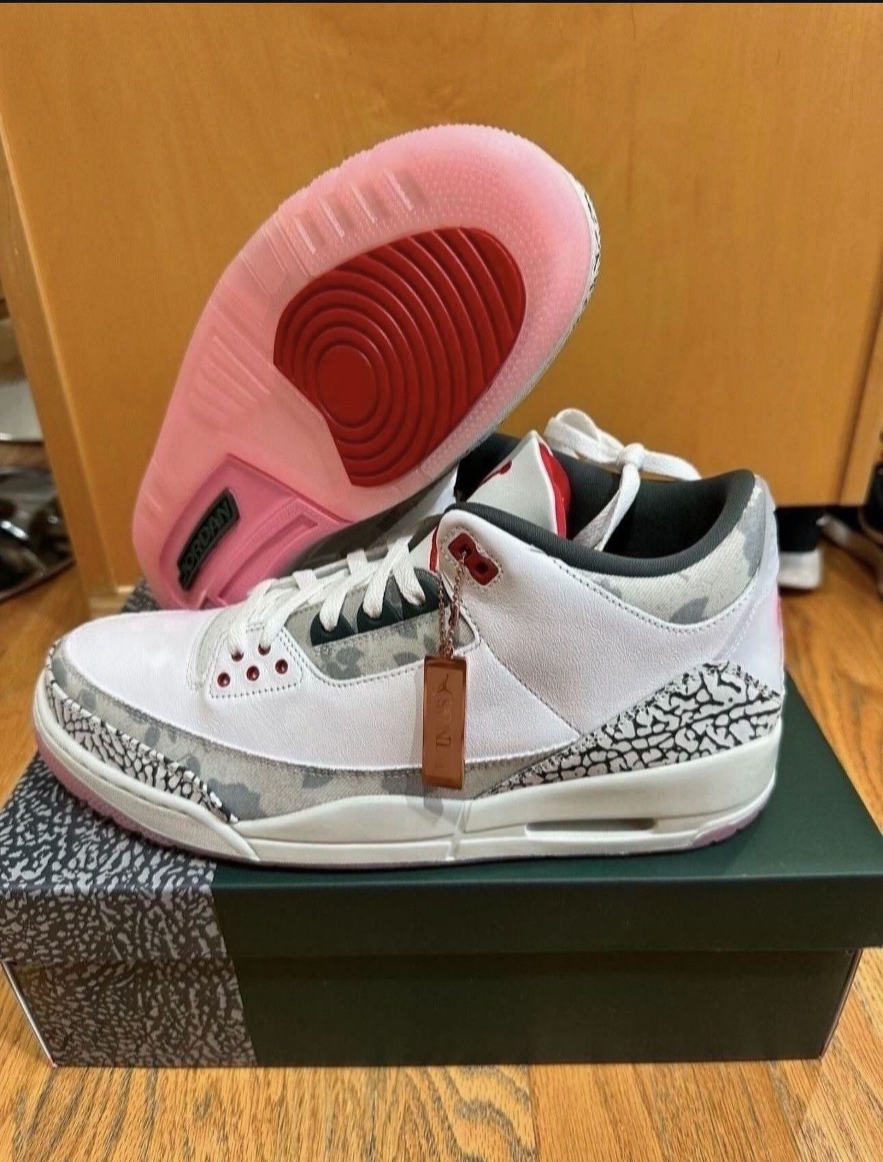 Nike Air Jordan 3 Retro Wings HM6993-100 White Fire Red Green Size 13 Brand New