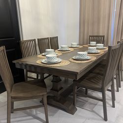 Pier one imports dining table and 8 chairs