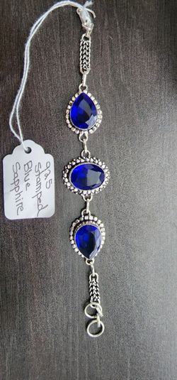 925 Silver With Natural Saphire