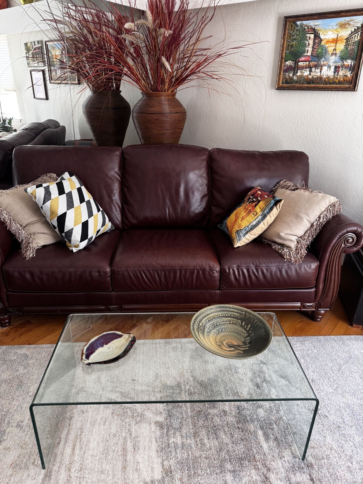 Brown Leather Couch And Recliner