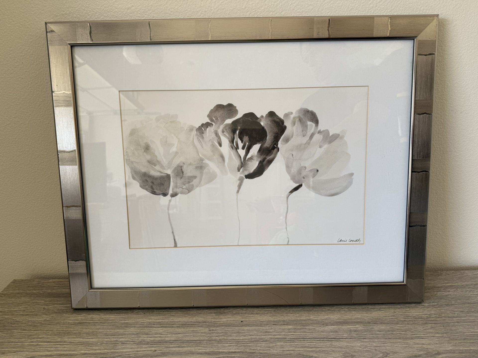 Framed Black & White Floral Print by Lanie Loreth