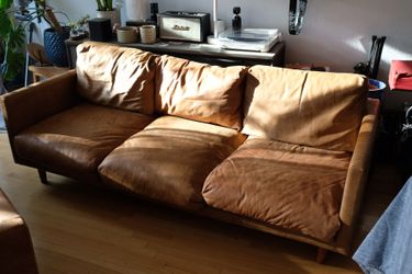 2x Article Italian Leather Sofas - Nirvana 81"