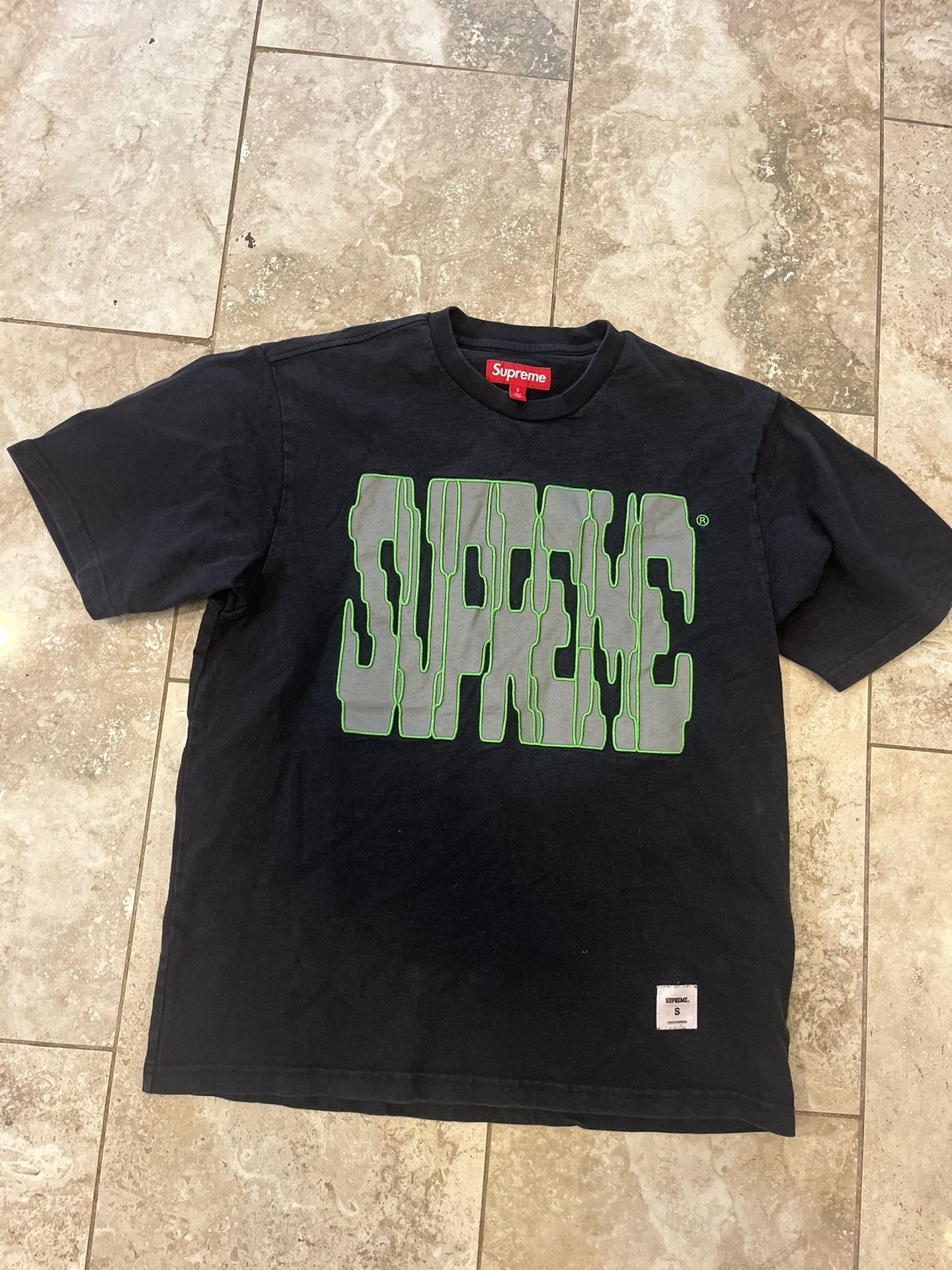 Supreme Shirt Men's Black Digi Short Sleeve Embroidered Logo FW23 Size Small