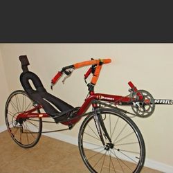 Recumbent Road Bike 700c DURA ACE, SRAM FORCE. CARBON FIBER Fork Crank & Seat! Bontrager. Hi End Bicycle. Race Bike. TRADE-INS?