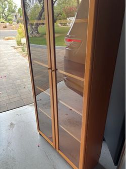 Billy book shelf with glass front beech wood