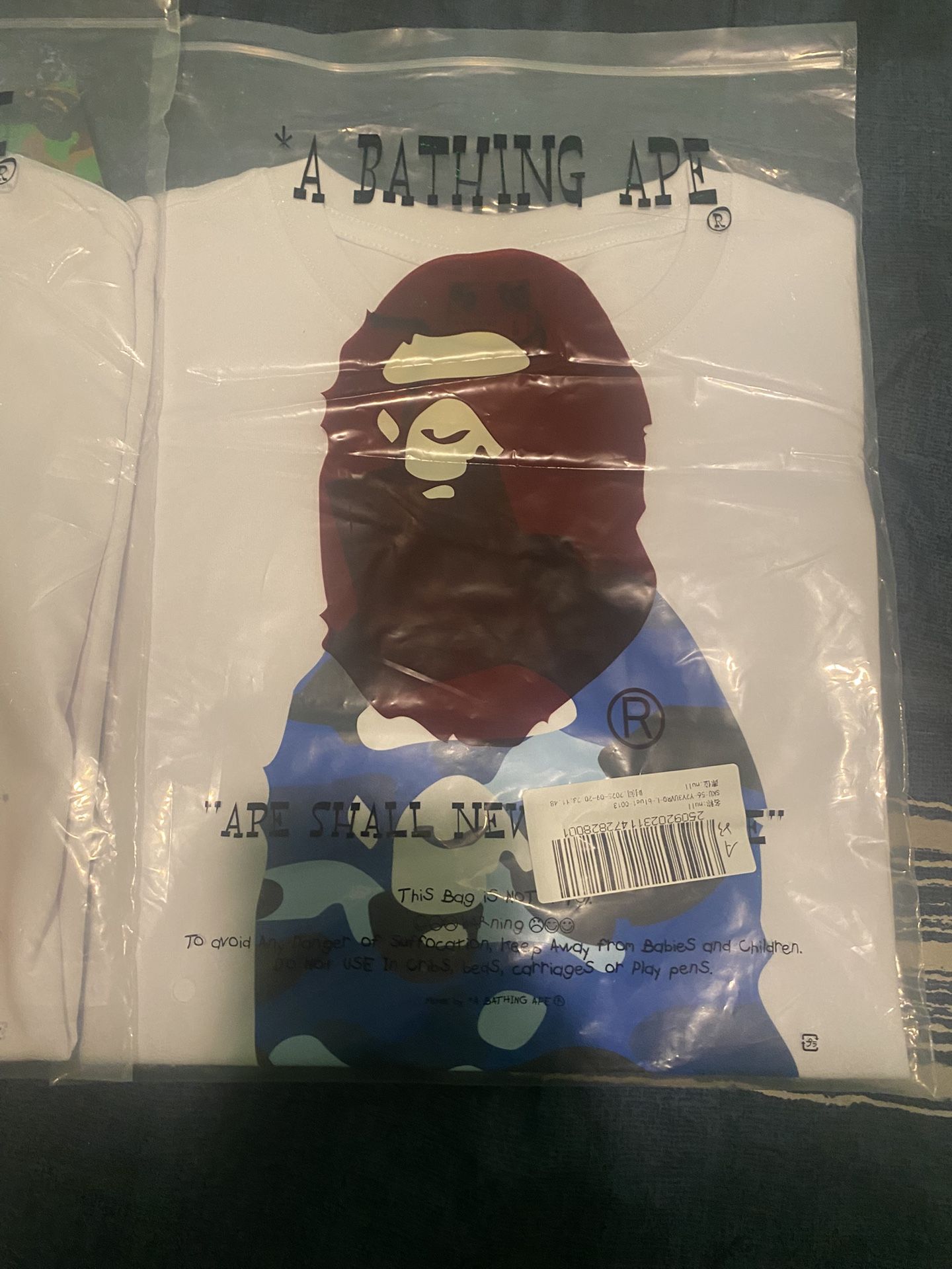White Blue Camo Bape Tee Shirt