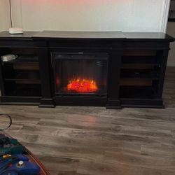  Black Fire Place Console