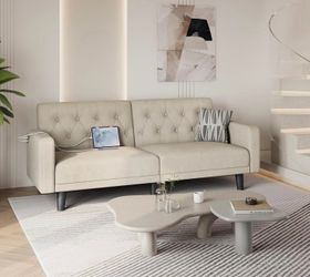 Convertible Sofa Bed with USB Charging Ports