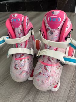 Roller Derby Sport Kids' Roller Skate - Unicorn Pink/White M- size fitting J11-2
