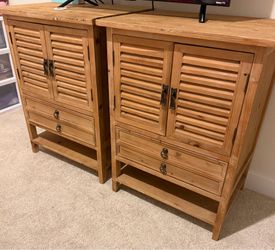 2 distressed night stands
