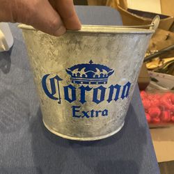 Vintage Corona, extra galvanized, metal ice bucket