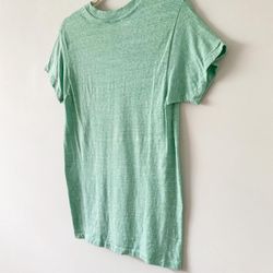 Bershka girl bright green texture short sleeve t tee shirt top women's Size m medium