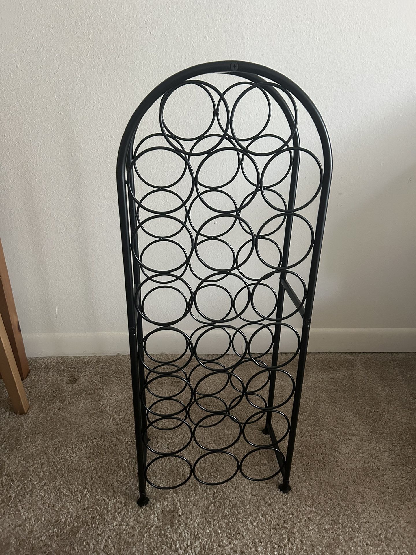 23 Bottle Metal Black Wine Rack