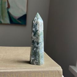 Moss Agate Tower ( firm on price )