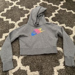 NEW girls Nike Hooded Crop Sweatshirt, Size Small 