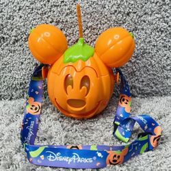 2024 Disney Mickey Mouse Halloween Pumpkin Light Up Sipper New