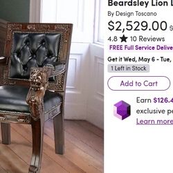 Beardsley Lion Leather Armchair