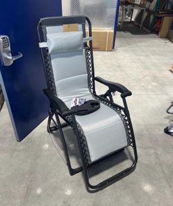 Zero Gravity Chair, Lawn Recliner, Reclining Patio Lounger Chair, Folding Portable Chaise with Detachable Soft Cushion, Cup Holder, Headrest