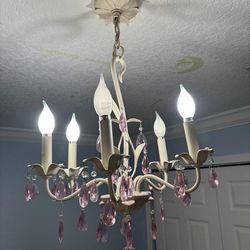 Chandelier Pink Crystal
