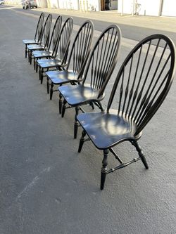 Set Of 7 Black Restoration Hardware Chairs. Willing To Sell Separately If Desired 