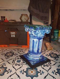 Hand-Painted Ionic Column Pedestal Sculpture