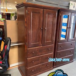 Brown Tall Closet Wardrobe Ropero Armoire Nuevo Dresser 