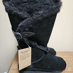 Bearpaw Tall Winter Boots Sheilah Black Women's 8.5