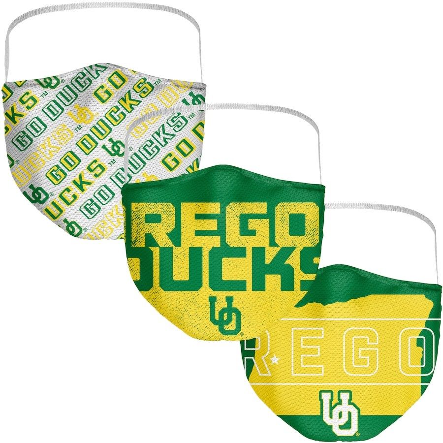 3 Pack Oregon Ducks Face Covering Mask New & Sealed!