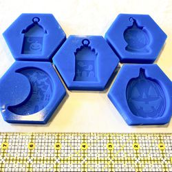 Lot Of 5 Small Silicone Resin Molds—Halloween Theme