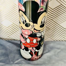 Designer Inspired Minnie And Mickey Tumbler 