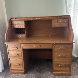 Vintage “Winners Only” Oak Roll Top Desk