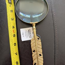 metal feather Handle magnifying glass