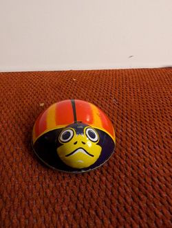 Vintage 1960s Japanese  Koyo Friction Lady Bug Red Tin Toy