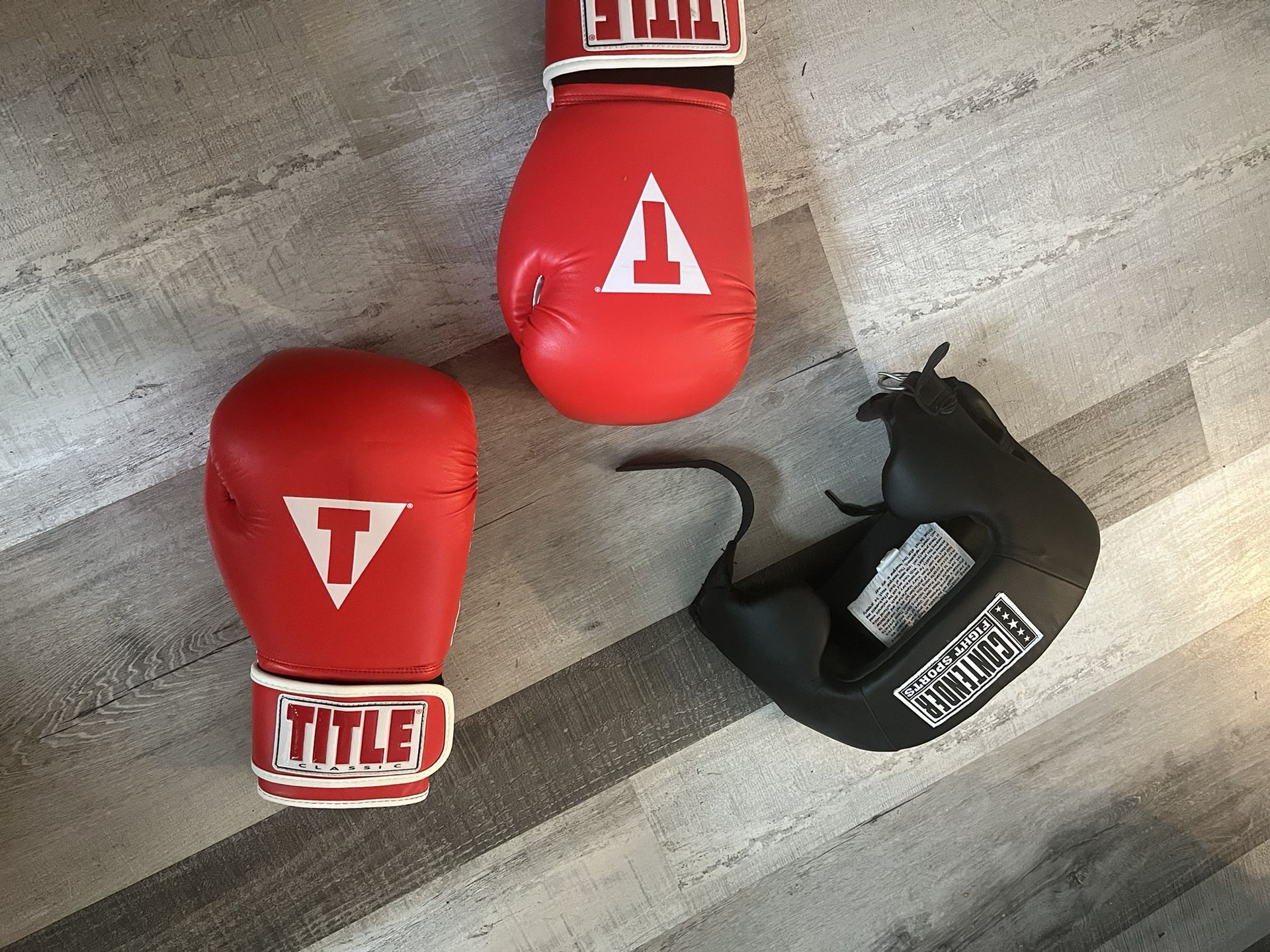 Boxing Gloves And Head Gear