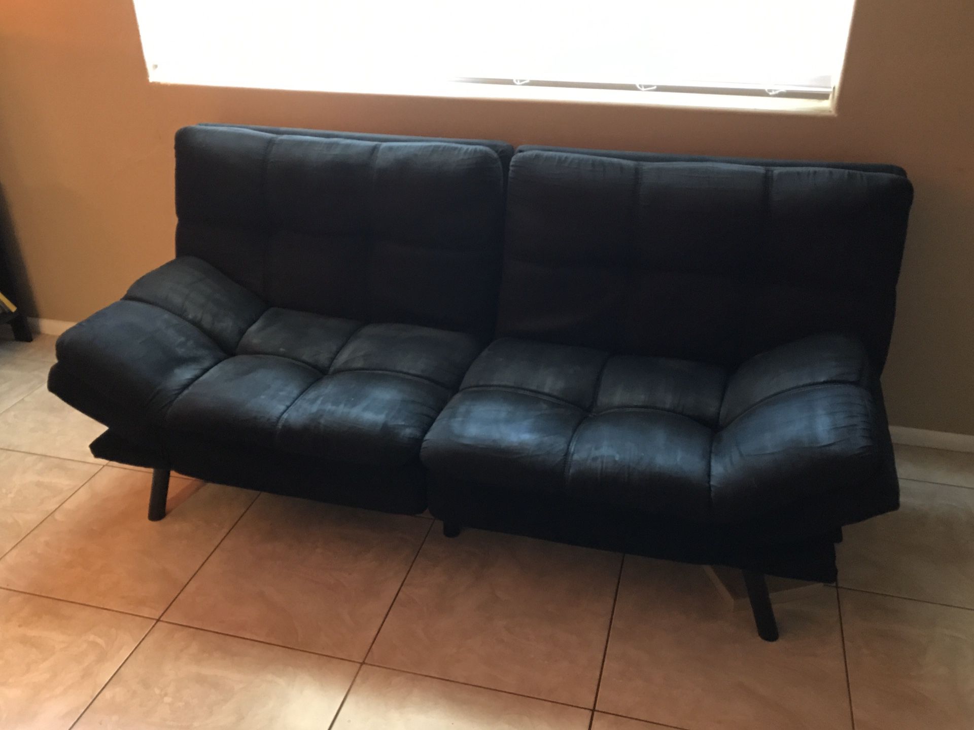 Black futon sofa couch