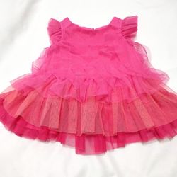 ✨ 0-3 MO BARBIE PINK FRILL DRESS PINK OMBRE DRESS NEWBORN DRESS PRINCESS✨