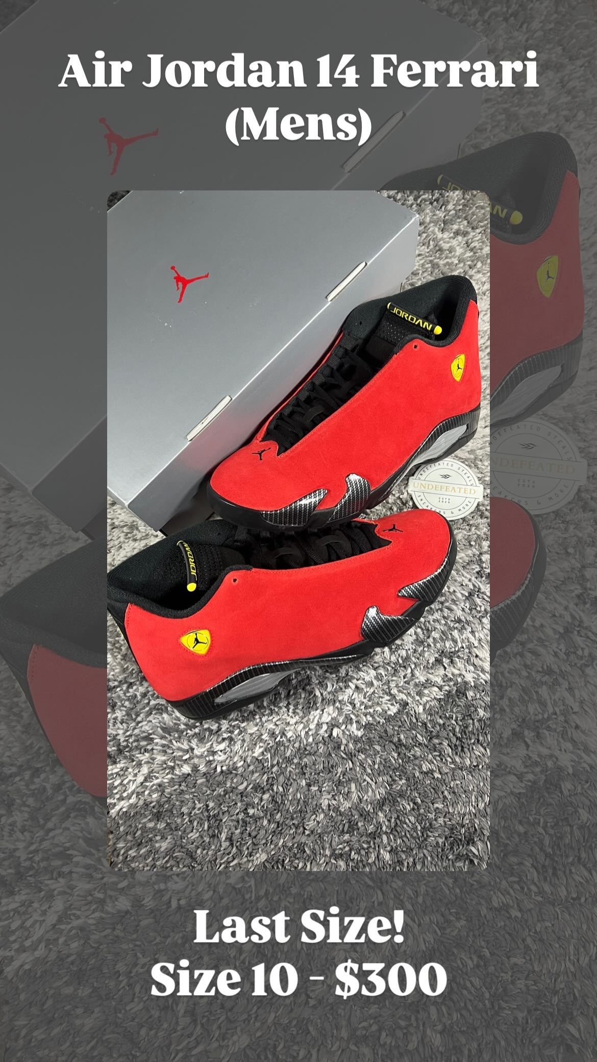 Air Jordan 14 Ferrari Size 10