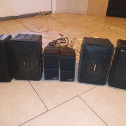 2  Bose Model 101 Speakers And 2 Cube Bose Speakers Plus Two More Montior Speakers....Twoss