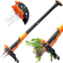 new Weed Puller Tool - Stand Up Weed Puller with 4-Claw Steel Head, 39" Retractable Handle & Easy-Eject Mechanism for Dandelions, Clover & More, No Be