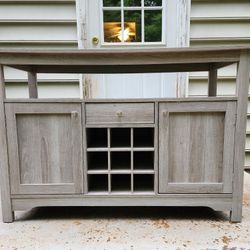 Grey Wood Buffet Table