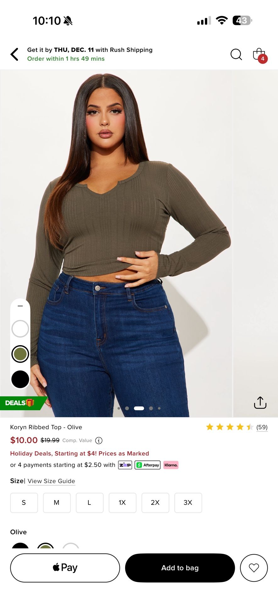 Olive Long Sleeve Top