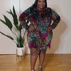 Plus Size Sequin Dress