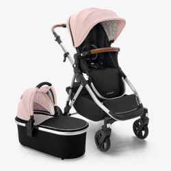 Mockingbird Single-to-Double Stroller 2.0 + Bassinet Bundle pink