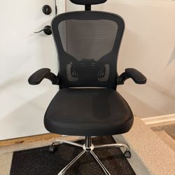 Brand New Black Mesh Tall Back Ergonomic Office Chair w/Flip Up Armrests & Adjustable Lumbar Support