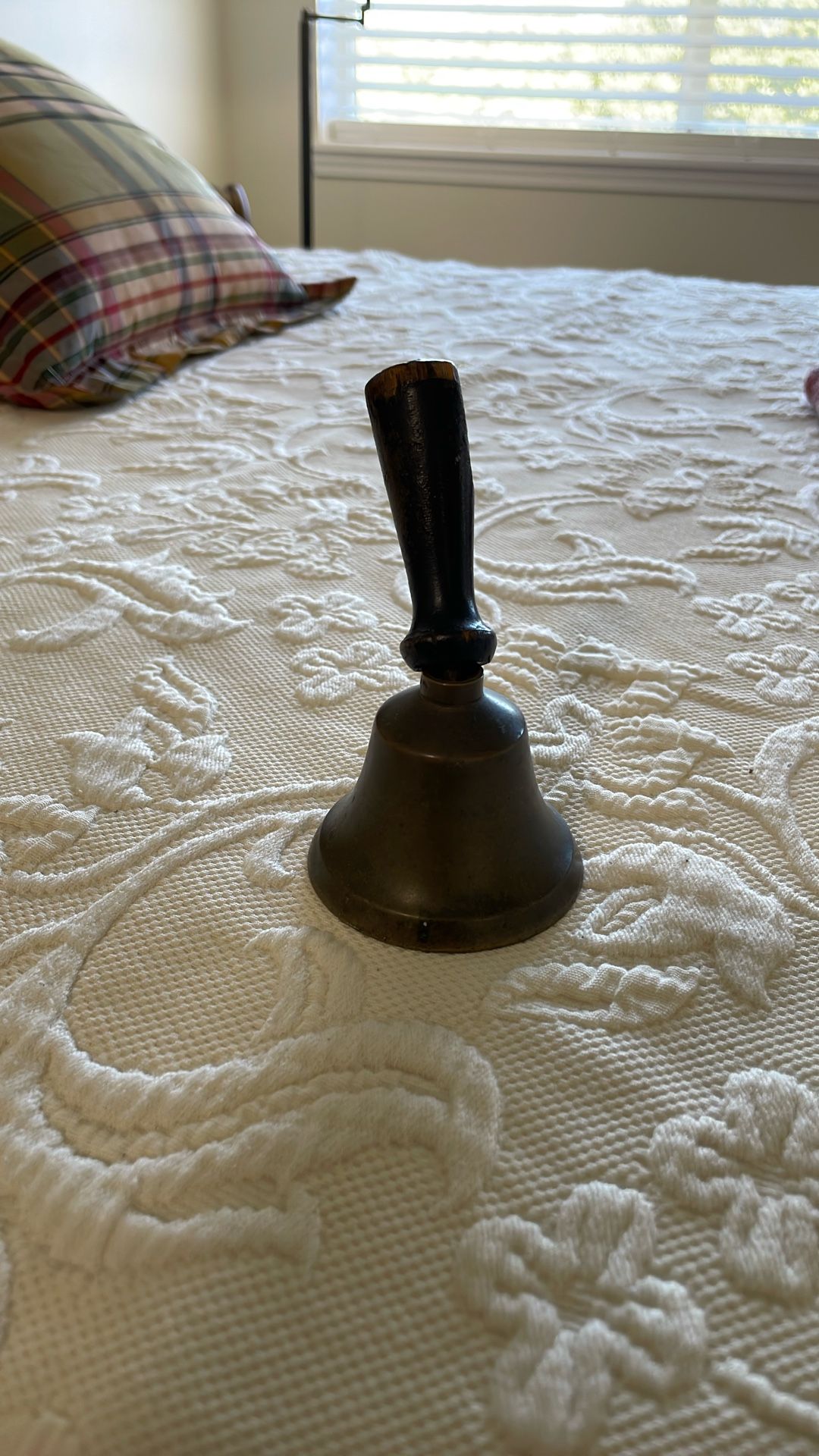 Antique Bronze and Wood School Bell
